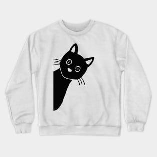 cute black cat sneak out Crewneck Sweatshirt